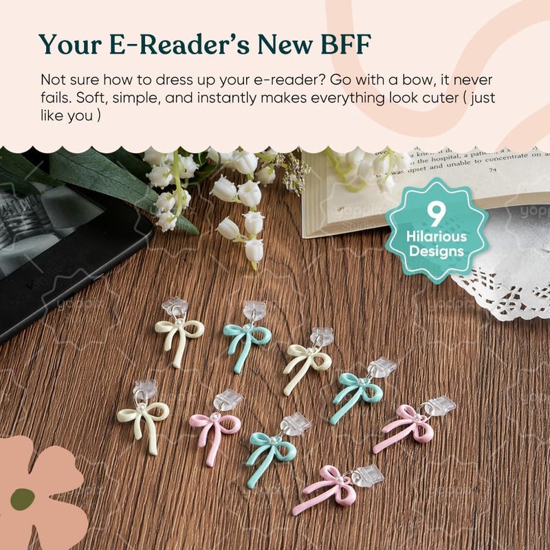 YOPPIX 9PCS Charms for Kindle, Dust Plug Charm Compatible with Type C Charging Port, Gift for Book Lover Readers Men Women Teachers Students, Accessories for Kindle - Image 2